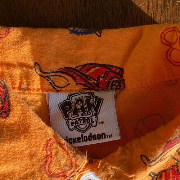 Paw Patrol All Over Print Orange Button Down - Picture 4 of 4